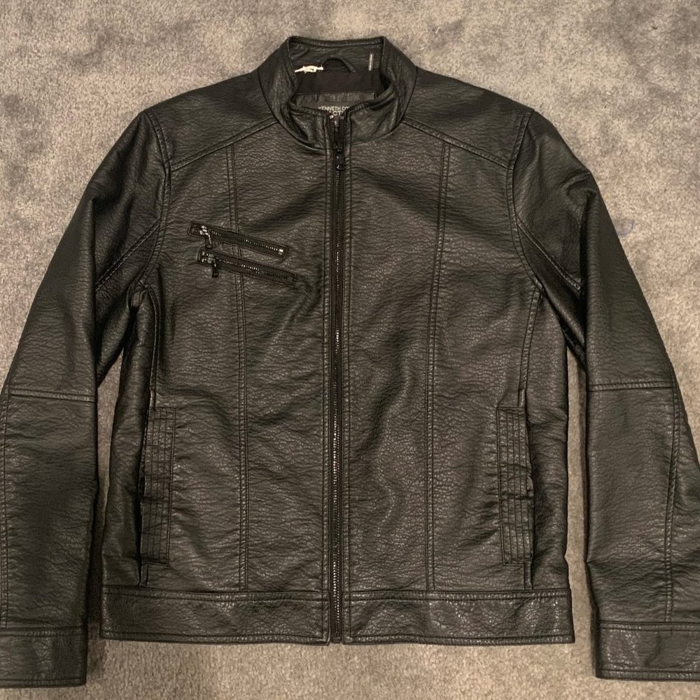 Kenneth Cole Men's Black Faux Leather Jacket